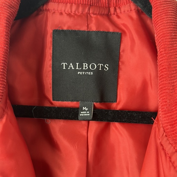 Talbots rust color diamond quilt vest corduroy trim pockets medium petite - Picture 3 of 4